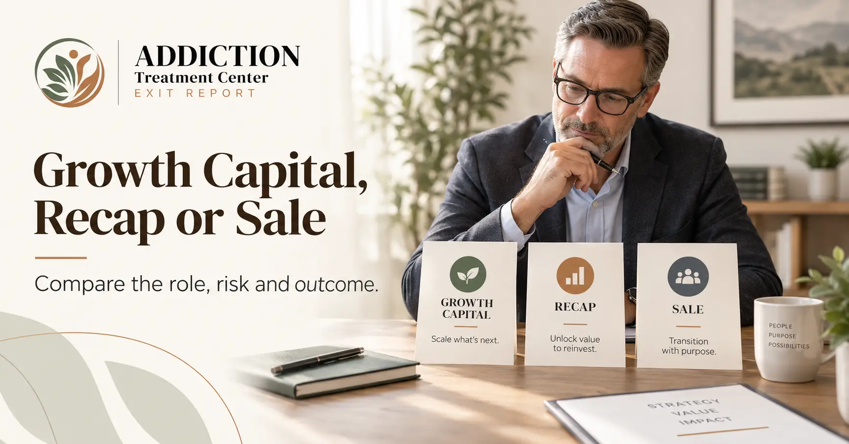Comparing SUD growth capital, recapitalization and a full sale