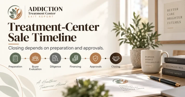 What shapes the timeline of a treatment-center sale